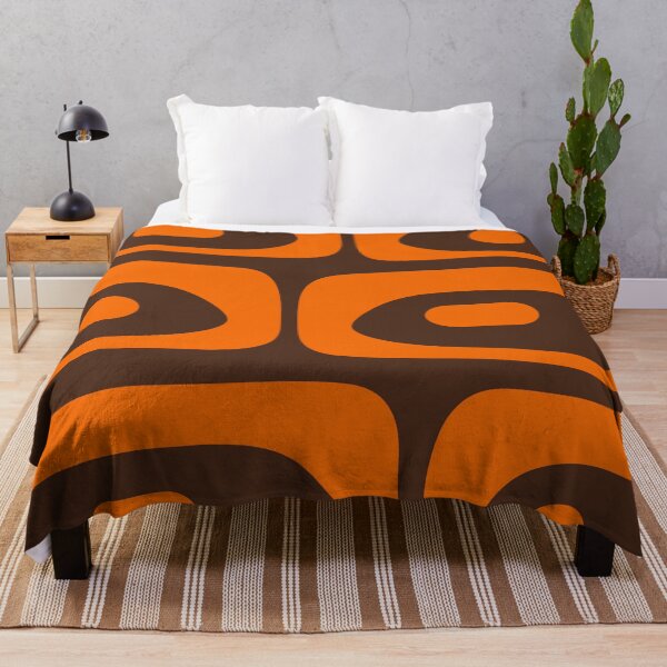 Item preview, Mid-Century Modern Piquet Retro Minimalist Abstract in 70s Orange and Dark Brown designed and sold by kierkegaard.