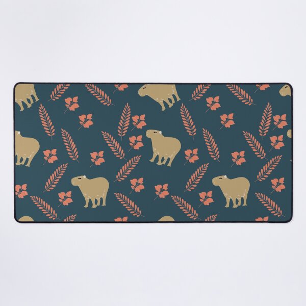 Item preview, Capybaras with pink flowers and leaves designed and sold by ArlacV.