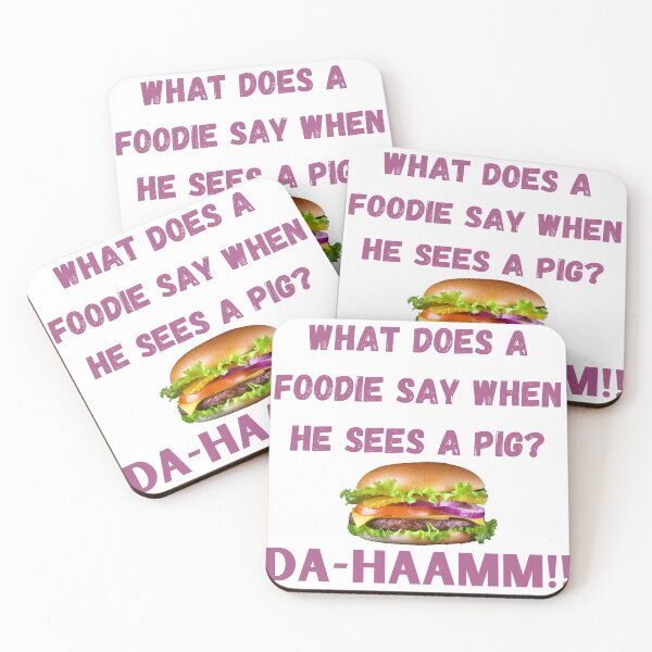 Item preview, What does a foodie say when he sees a pig? DA-HAAMM!! : Dad jokes : humourous designed and sold by FLIRTAASAN.