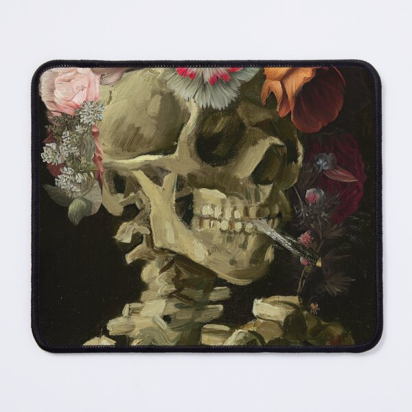 Item preview, Vincent Van Gogh Skull with a Flower Crown designed and sold by curiouswonder.