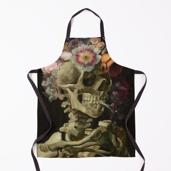 Item preview, Vincent Van Gogh Skull with a Flower Crown designed and sold by curiouswonder.