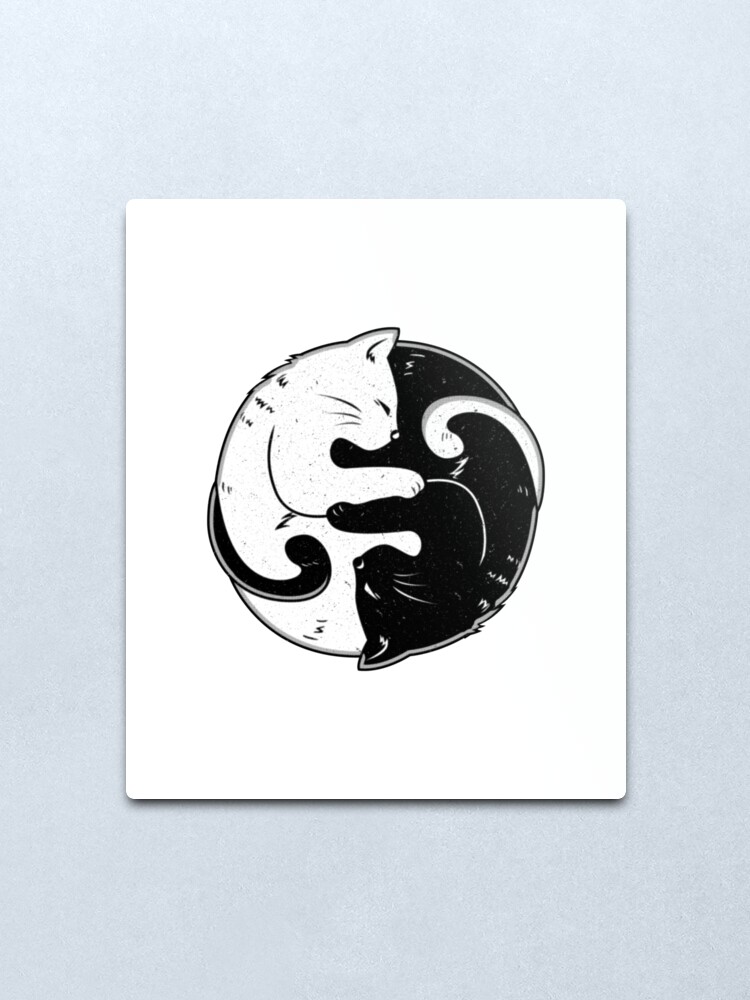 Ying Yang Cat Lover Yin Yang Balance Metal Print By Plistshirts Redbubble