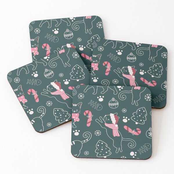 Item preview, Christmas Kitties Doodle Pattern designed and sold by HappyLifeCreate.