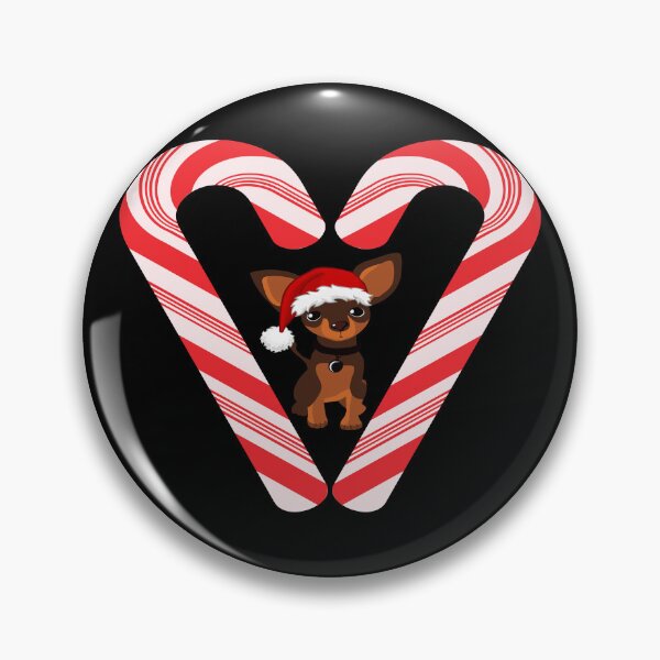 Item preview, A puppy with a santa hat and two candy canes forming a heart designed and sold by The-Blue-Feline.