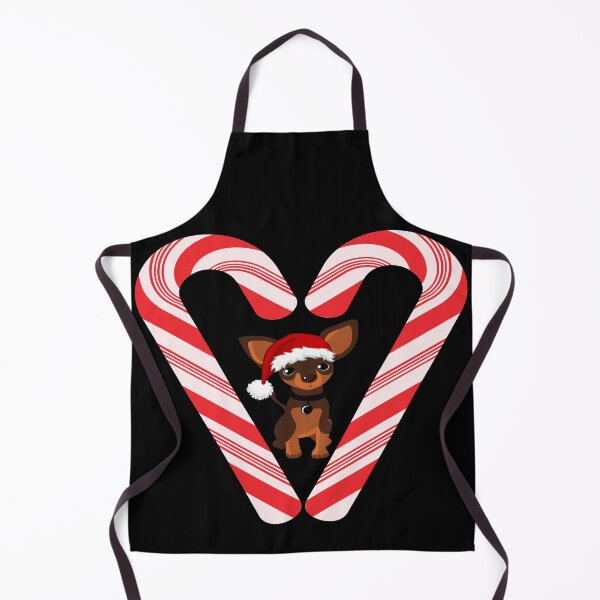 Item preview, A puppy with a santa hat and two candy canes forming a heart designed and sold by The-Blue-Feline.