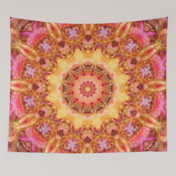 Item preview, Be Free Mandala in Pink, Yellow and Purple designed and sold by Kelly Dietrich Mandala & Fractal Art.