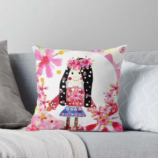 Item preview, Kiku Beautiful Sakura Girl.   Watercolour Collage designed and sold by DefaultOneWorld.