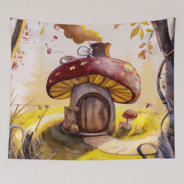 Item preview, Cute Mushroom Cottage in the Autumn Woods designed and sold by DreamyEscapism.