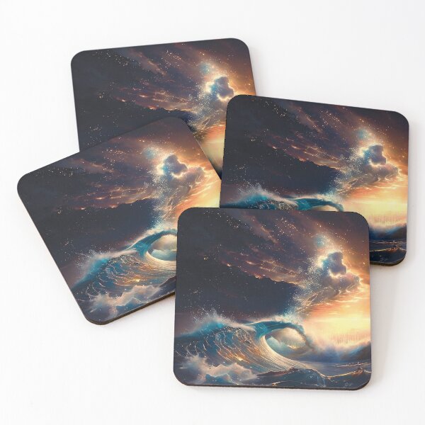 Item preview, Cosmic Sunrise - Square - Art Print designed and sold by RunJumpJump.