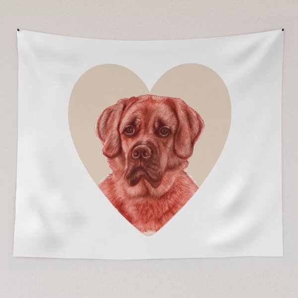 Item preview, Big ginger dog on heart background designed and sold by SylvieG18.