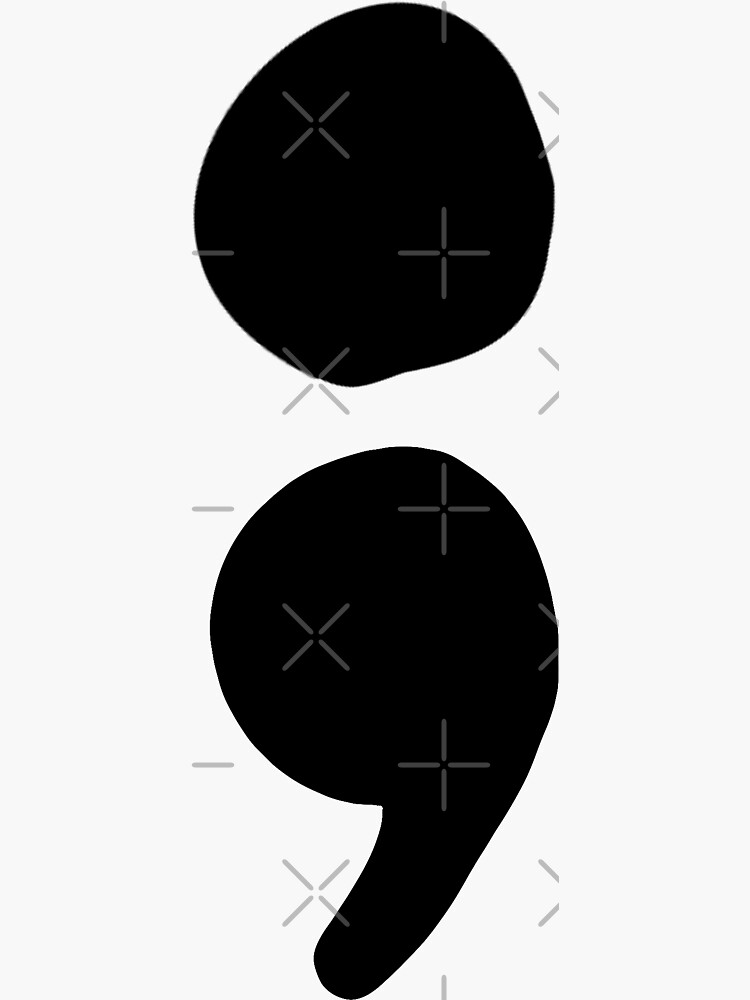 Thumbnail 3 of 3, Sticker, semicolon (black) designed and sold by mystudiocreate.