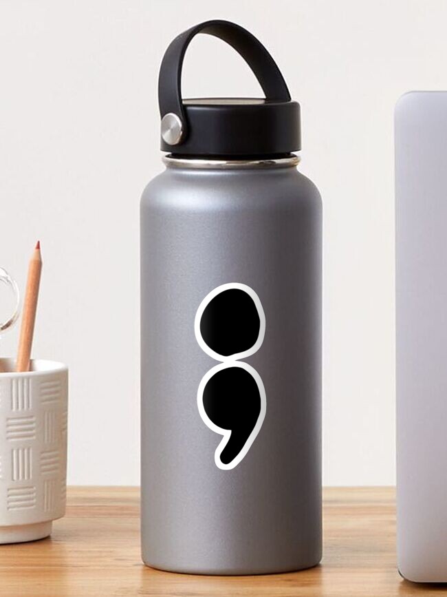 Thumbnail 1 of 3, Sticker, semicolon (black) designed and sold by mystudiocreate.