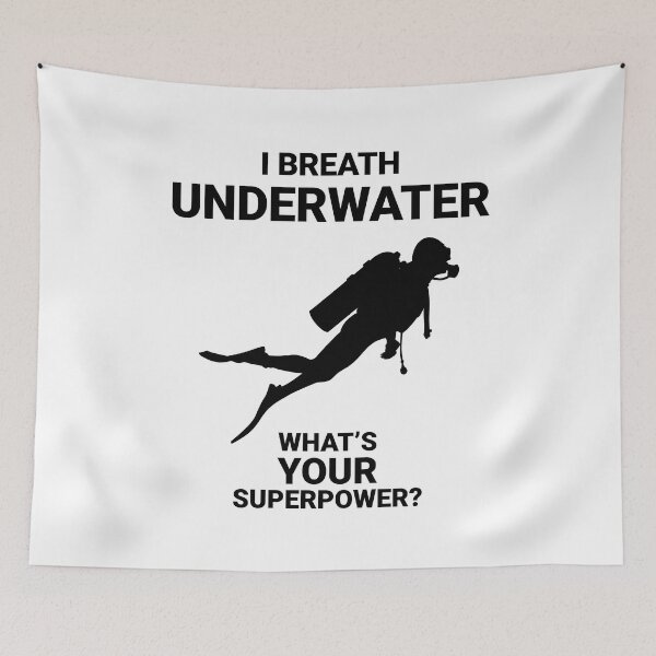 Item preview, I breath underwater - What's your superpower? - Scuba Diving - Black designed and sold by Gifts and more.