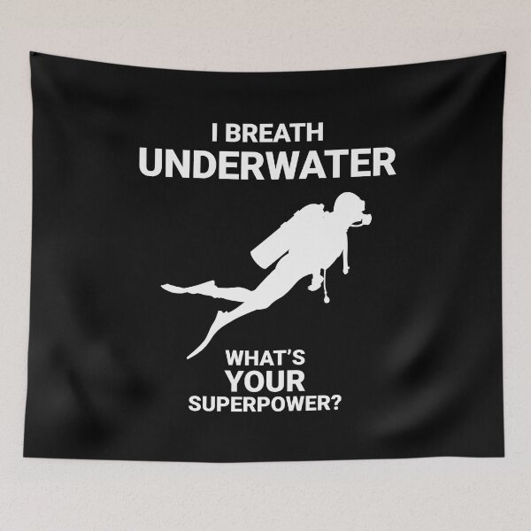 Item preview, Respiro bajo el agua - ¿Cuál es tu superpoder? - Buceo - Blanco designed and sold by Gifts and more.