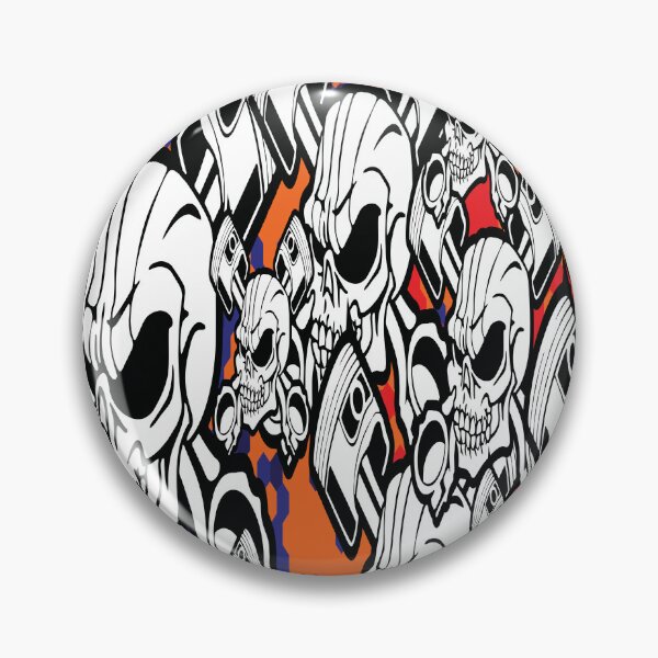 Artikelvorschau, Kolben und Schädel Hot Rod Automotive Pattern entworfen und verkauft von CharJens.