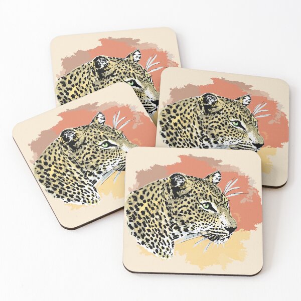 Item preview, Leopard Portrait Watercolor Artwork on Color Splash for Leopard Fans designed and sold by Scotch Macaskill.