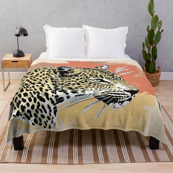 Item preview, Leopard Portrait Watercolor Artwork on Color Splash for Leopard Fans designed and sold by Scotch Macaskill.