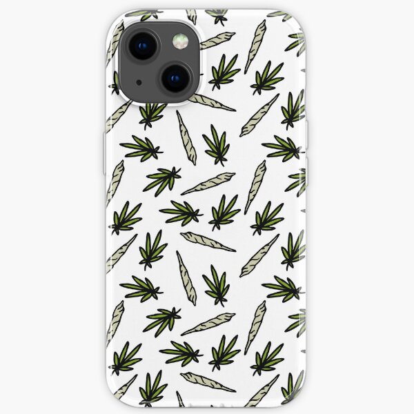 marijuana leaf and spliff (cannabis cigarette) iPhone Soft Case