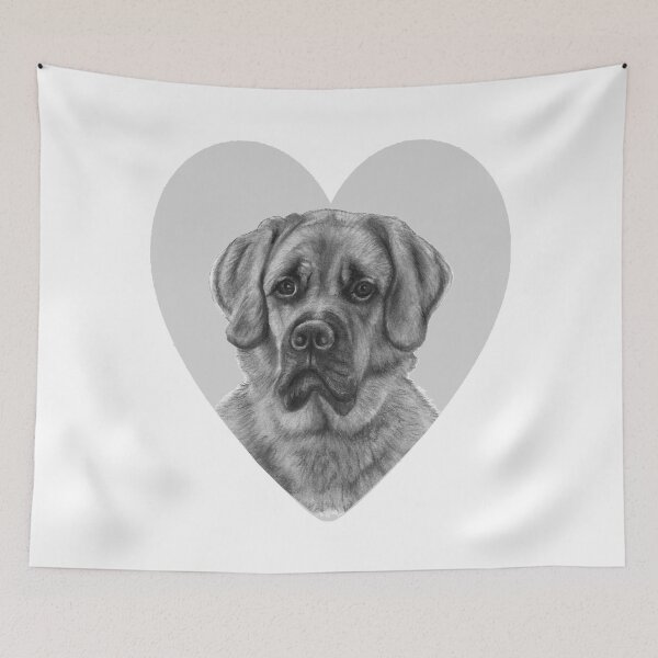 Item preview, Big red dog on heart background - faded version designed and sold by SylvieG18.