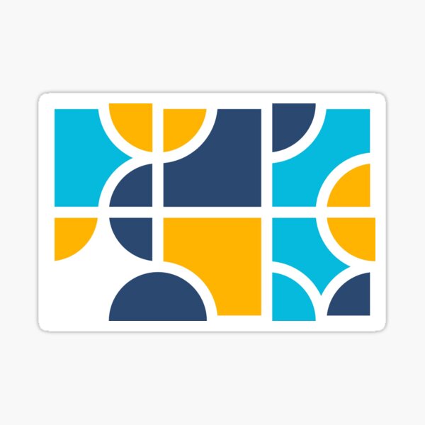 Like a Bauhaus in Shades of Bright and Blue Sticker