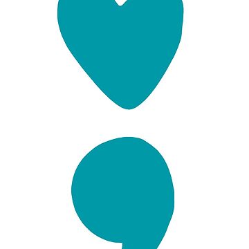 Artwork thumbnail, semicolon heart (teal) by mystudiocreate