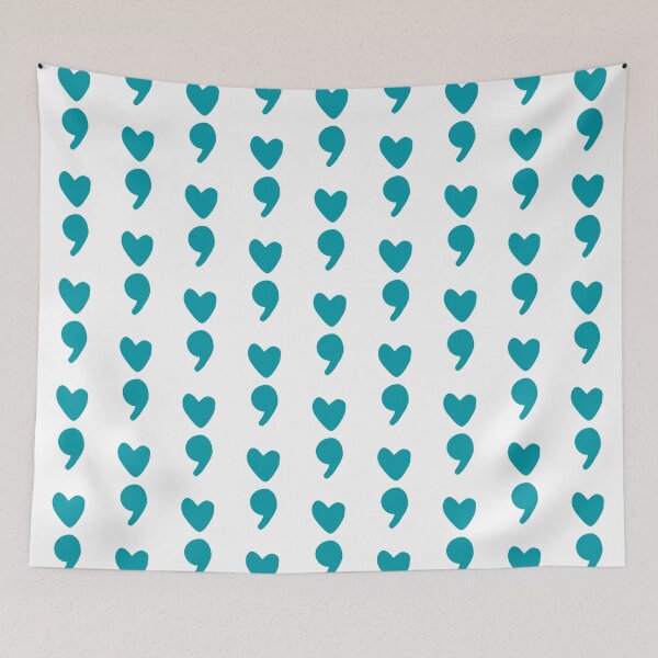 Item preview, semicolon heart (teal) designed and sold by mystudiocreate.