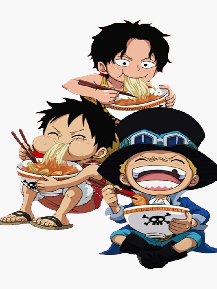 Chibi Anime One Piece ACE LUFFY SABO Sticker by LinaMercata0428