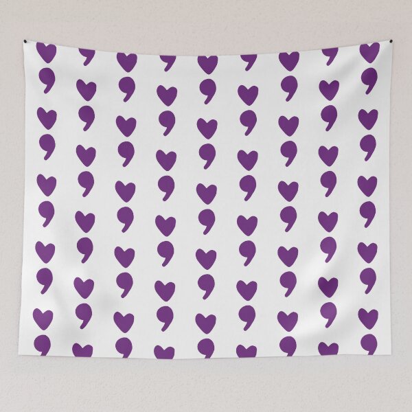 Item preview, semicolon heart (purple) designed and sold by mystudiocreate.