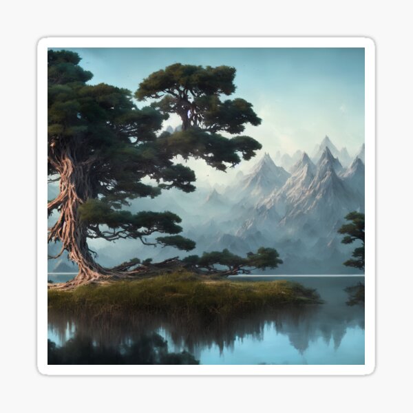 Cypress Tree by the Lake Sticker