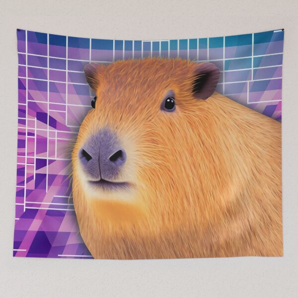 Aperçu de l'œuvre Drôle Capybara Meme Techno Style créée et vendue par CapybaraCentral.