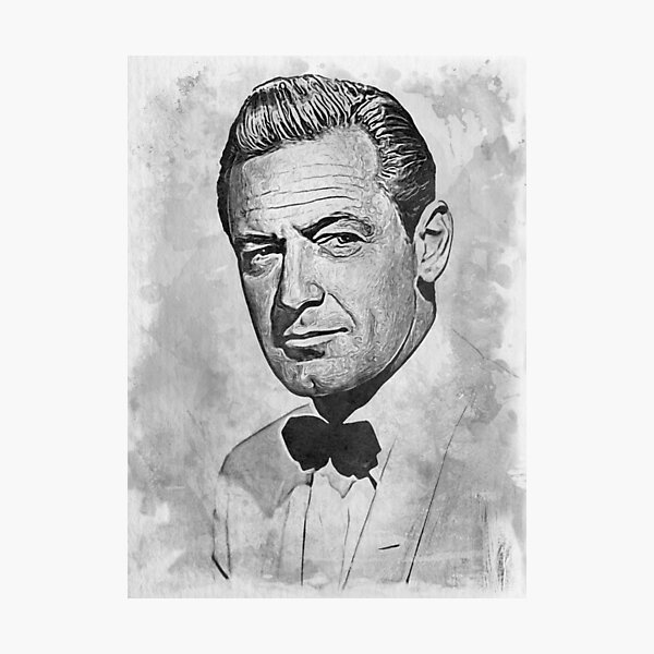 Item preview, William Holden Art - watercolor bw - D36 designed and sold by DecoVintage.