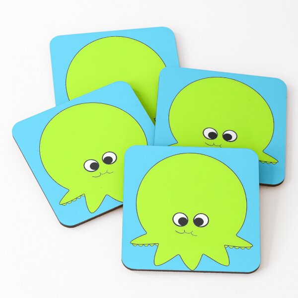 Item preview, Yellow cartoonish round octopus sad face I designed and sold by BrachiaST.