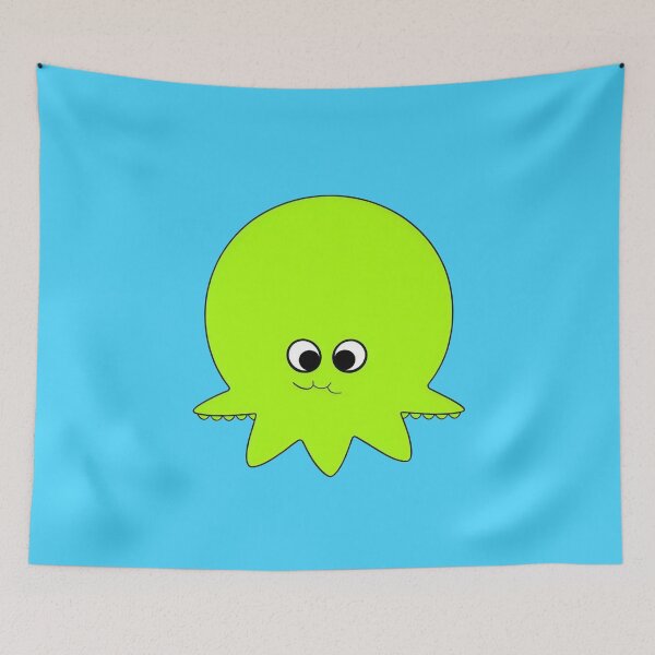 Item preview, Yellow cartoonish round octopus sad face I designed and sold by BrachiaST.