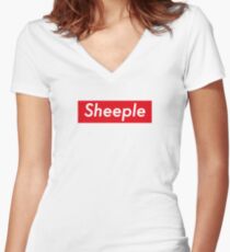 Sheeple Women's Fitted V-Neck T-Shirt