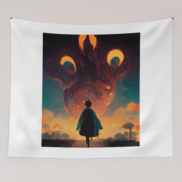 Item preview, The little girl and the space monster designed and sold by ALAEEDDINEBHM.