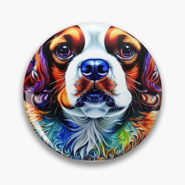 Item preview, Tribal King Charles Spaniel Dog Art 1 designed and sold by DiatomDesigns.