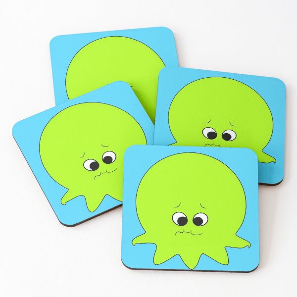 Item preview, Yellow cartoonish round octopus sad face II designed and sold by BrachiaST.