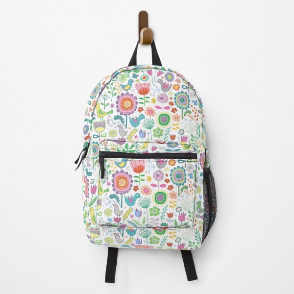 Item preview, Birds and Blooms - on white - pretty floral bird pattern by Cecca Designs designed and sold by Cecca-Designs.