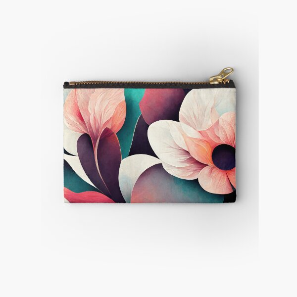 Artikelvorschau, Modernes Blumendesign mit rosafarbenen, orangefarbenen und cyanfarbenen Blumen entworfen und verkauft von justinasv775.
