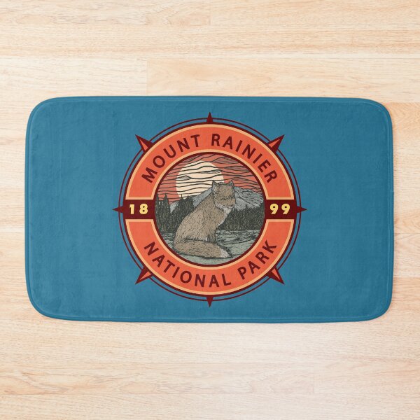 Item preview, Mount Rainier National Park Red Fox Retro Compass Emblem designed and sold by KrisSidDesigns.