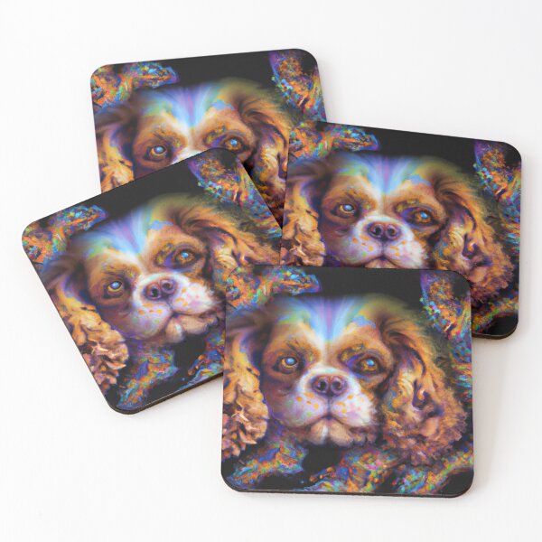 Item preview, Tribal King Charles Spaniel Dog Art 2 designed and sold by DiatomDesigns.