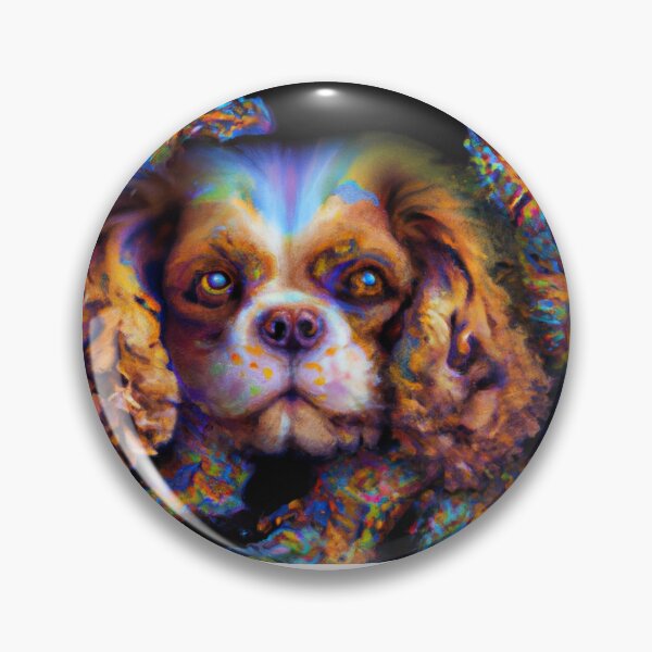 Item preview, Tribal King Charles Spaniel Dog Art 2 designed and sold by DiatomDesigns.