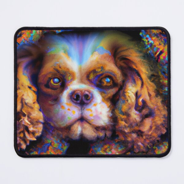 Item preview, Tribal King Charles Spaniel Dog Art 2 designed and sold by DiatomDesigns.