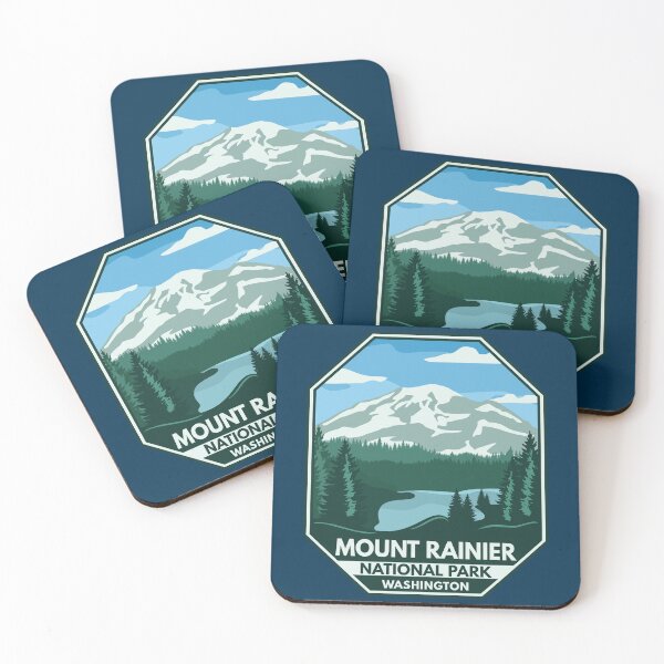 Item preview, Mount Rainier National Park Minimal Retro Emblem designed and sold by KrisSidDesigns.