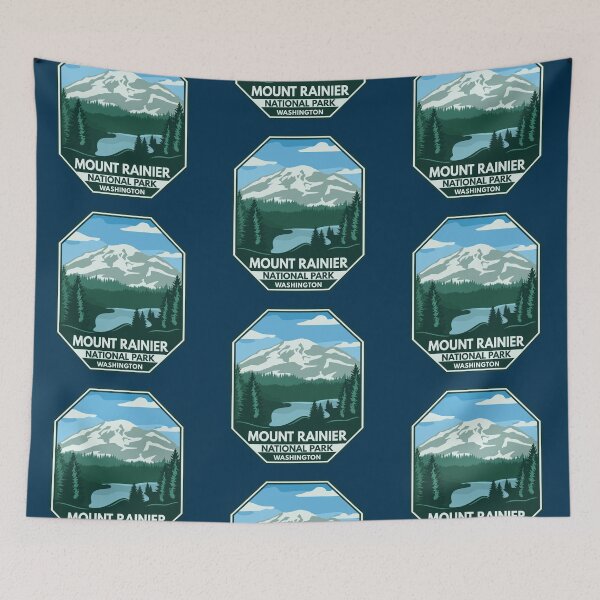 Item preview, Mount Rainier National Park Minimal Retro Emblem designed and sold by KrisSidDesigns.