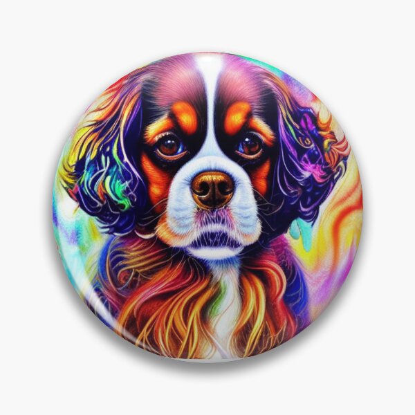Item preview, Tribal King Charles Spaniel Dog Art 3 designed and sold by DiatomDesigns.