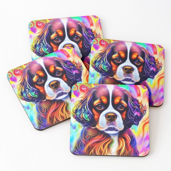 Item preview, Tribal King Charles Spaniel Dog Art 3 designed and sold by DiatomDesigns.