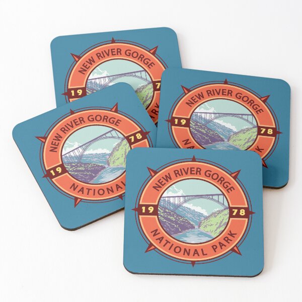 Item preview, New River Gorge National Park Retro Compass Emblem designed and sold by KrisSidDesigns.