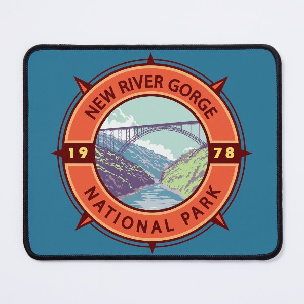 Item preview, New River Gorge National Park Retro Compass Emblem designed and sold by KrisSidDesigns.