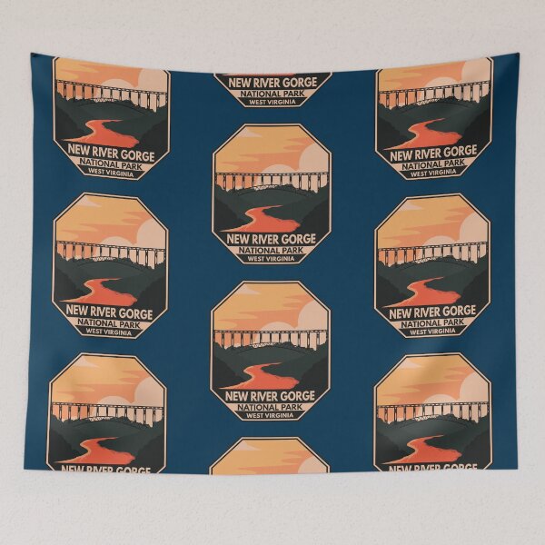 Item preview, New River Gorge National Park Minimal Retro Emblem designed and sold by KrisSidDesigns.